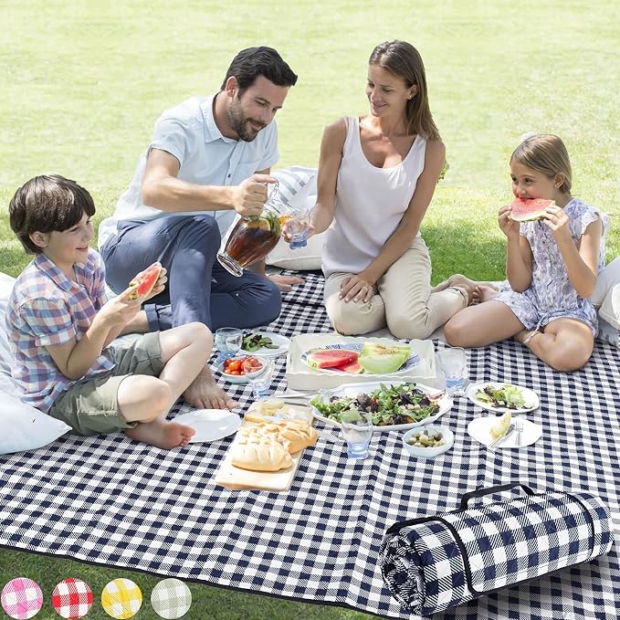 ZAZE Picnic Blankets Machine Washable, Oversized XL Outdoor Mat by ZAZEOfficial