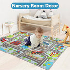 Capslpad Kids Rug Educational Play Rug 5.2'x3.3' Traffic Road Kids Play Car Mat - Image 7