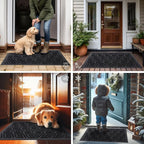 Smiry Front Door Mat Outside Entrance, Heavy Duty Sturdy Natural Rubber Doormat - Image 6
