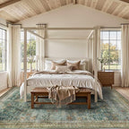 Latte&Fog 8x10 Area Rugs for Living Room, Large Vintage Green Washable Rug - Image 5