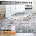 Area Rug 6x9 Living Room Rug Washable: No-Slip Abstract Soft Thin Large Gray - Image 7
