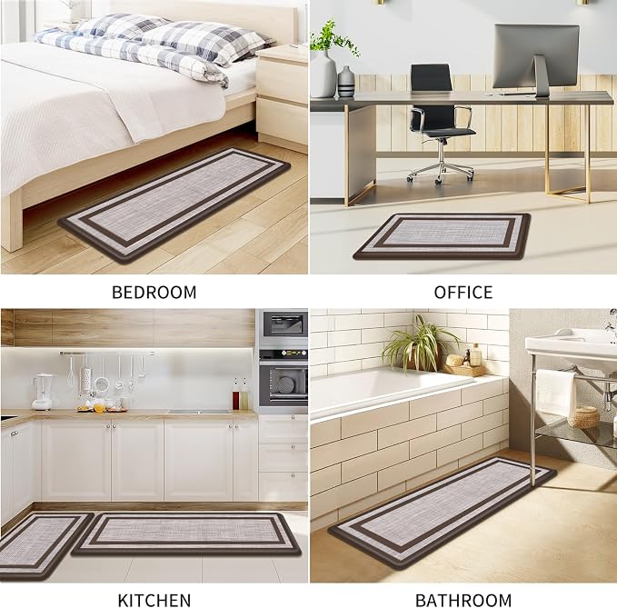Mattitude Kitchen Mats Set of 2 Cushioned 0.47 inch Thick Rugs Non-Skid - Image 7