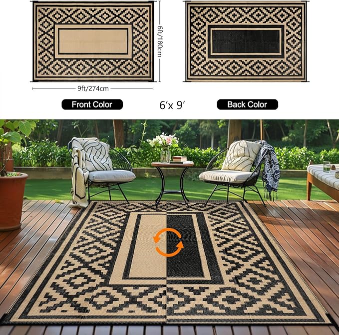 Outdoor Patio Plastic Straw Rug - Image 4