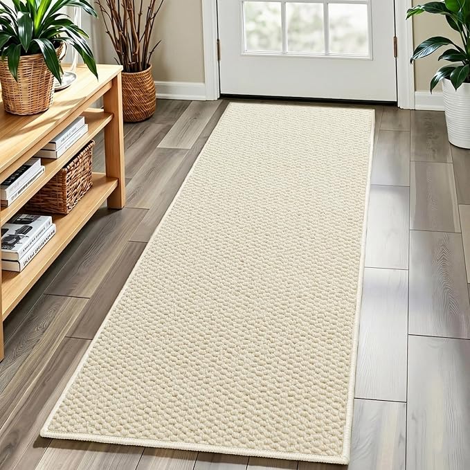 Faux Jute Hallway Runner Rug 2'x8', Washable & Non-Slip, No Odor. Farmhouse by Unknown