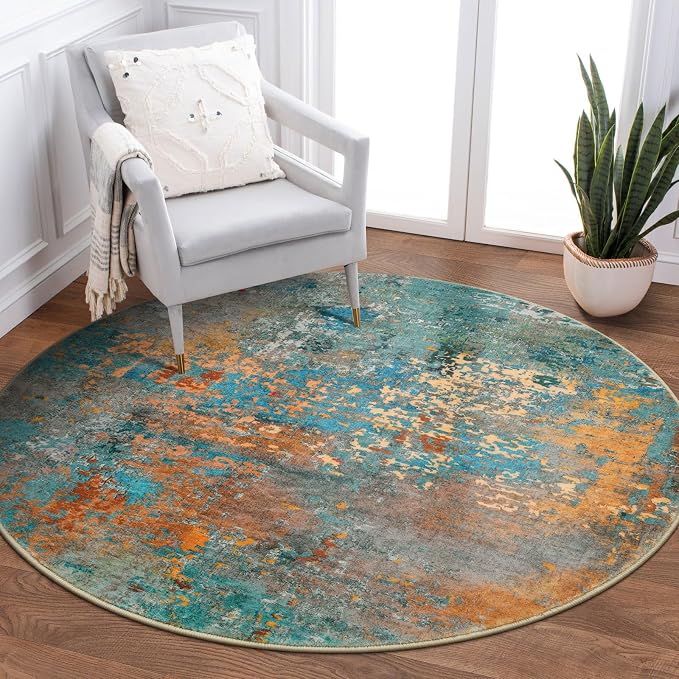 Lahome Modern Abstract Round Rug 3Ft by Lahome