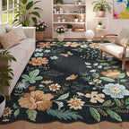 Lahome Floral Washable Rugs 8x10, Soft Ultra-Thin 8x10 Rugs by Lahome