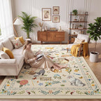 Unirea 6x9 Beige Cat Area Rug for Living Room, Large Soft Washable Kids Rug - Image 7