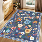 RELEANY Floral 3x5 Area Rugs Washable Print Boho Cute Carpet Non Slip Flower - Image 9