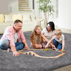 Ultra Soft Rug for Living Room, 8X10 Grey Fluffy Shag Area Rug for Bedroom - Image 2