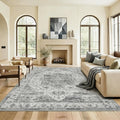 10x14 Area Rug for Living Room-Vintage Farmhouse Boho Floral Washable Stain by Unknown