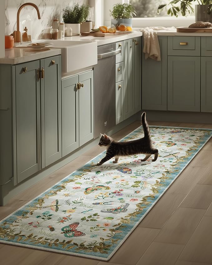 Machine Washable Rug Runners for Hallways: 2'6"x8' Kitchen Runner Stain by palohom