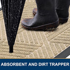 Smiry Front Door Mat Outside Entrance, Heavy Duty Sturdy Natural Rubber Doormat - Image 3