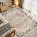Rugxara 3x5 Orange Washable Entryway Rug, Non Slip Boho Runner Rugs by Rugxara