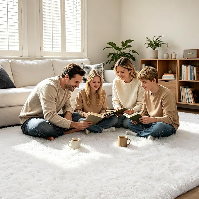 9X12 Large Area Rugs for Living Room Bedroom, Soft Fluffy Indoor Carpet Plush - Image 3