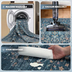 Washable Rugs 8x10 Area Rugs for Living Room, Ultra Soft Faux Wool Retro Carpets - Image 3