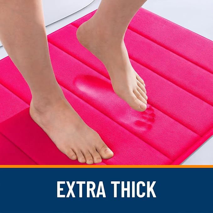 OLANLY Memory Foam Bath Mat 40x32, Super Soft Absorbent Bathroom Rugs, Quick Dry - Image 6
