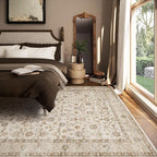 Washable Area Rugs for Living Room: 6x9 Bedroom Rug Boho Vintage Area Rug Stain - Image 3