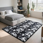 yongyangjuxin Fluffy Rug Shag Area Rug, Mottling Black 6x9 Area Rugs - Image 3