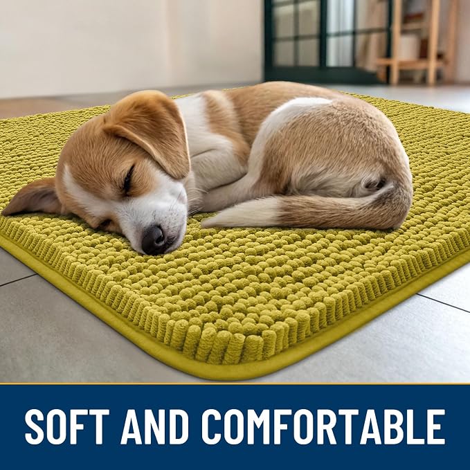 Smiry Dog Door Mat for Muddy Paws 30x20, Absorbent Dirt Trapper, Non-Slip - Image 2