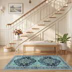RELEANY Area Rugs Runner 2'6"x5' Washable Non-Slip, Floral Vintage Distress - Image 2