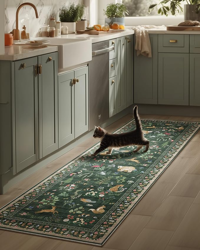 Washable Kitchen Rug Runners for Hallways: 2'6"x8' Bedroom Runner Rugs Non Slip by palohom