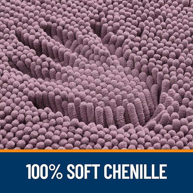 OLANLY Bathroom Rugs 30x20, Extra Soft Absorbent Chenille Bath Rugs, Rubber - Image 3