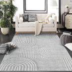 Lahome Abstract Washable Rugs, Soft Area Rugs 4x6 Non-Slip Grey Rug by Lahome