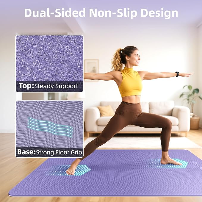 Extra Large Yoga Mat – 72"x48" or 78"x57", 1/4"–1/2" Thick Mat - Image 5
