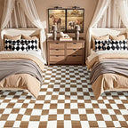 jinchan 8x10 Brown Checkered Area Rugs - Image 5