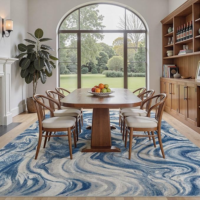 DMOYEST 9x12 Area Rug for Living Room:Washable Modern Neutral Abstract Rug - Image 5
