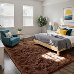 Fluffy Rug Shag Area Rug, Small Bedside Rug, Soft Fluffy Shag Entryway Throw - Image 2