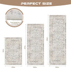 Sofort Boho Kitchen Rugs Set of 3, Non Slip Washable Kitchen Mats - Image 2