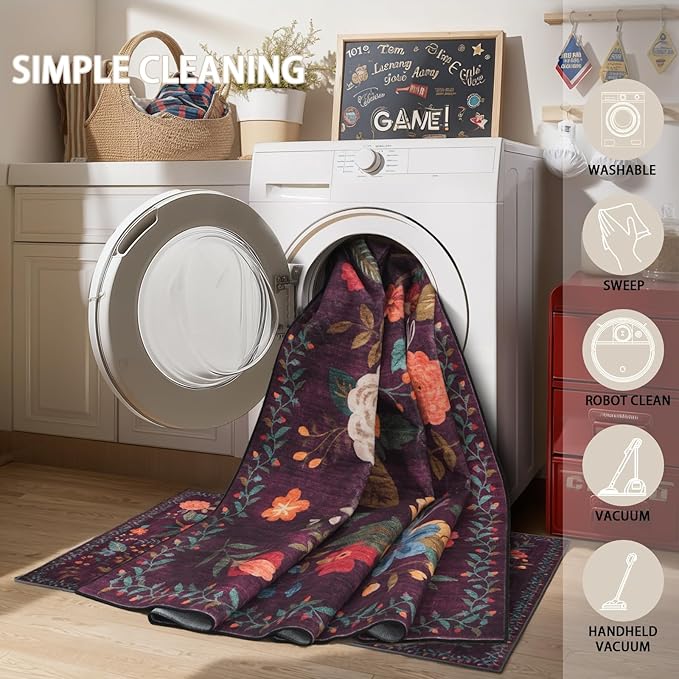 Rug for Hallways Kitchen Rug 3x7, Non Slip Washable Runner Rugs - Image 3