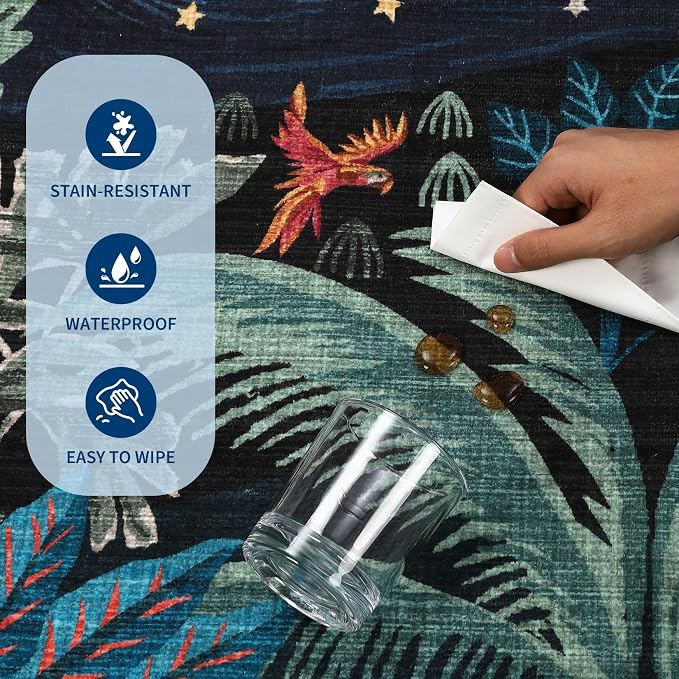 GarveeHome Jungle Animal Washable Area Rug - Image 6