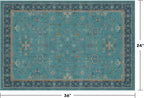 2x3 Washable Teal Rug for Entryway Indoor, Kitchen Floor Waterproof, Powder Room - Image 2