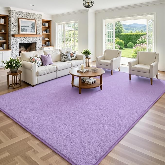Keeko 5x7 Purple Area Rugs for Bedroom, Soft Modern Living Room Rug Indoor Non - Image 4