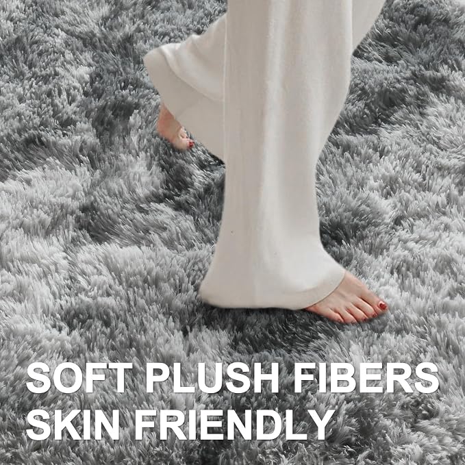 4x6 Ft Shag Rugs for Bedroom Living Room, Tie-Dyed Ultra Soft Fluffy Furry Area - Image 4