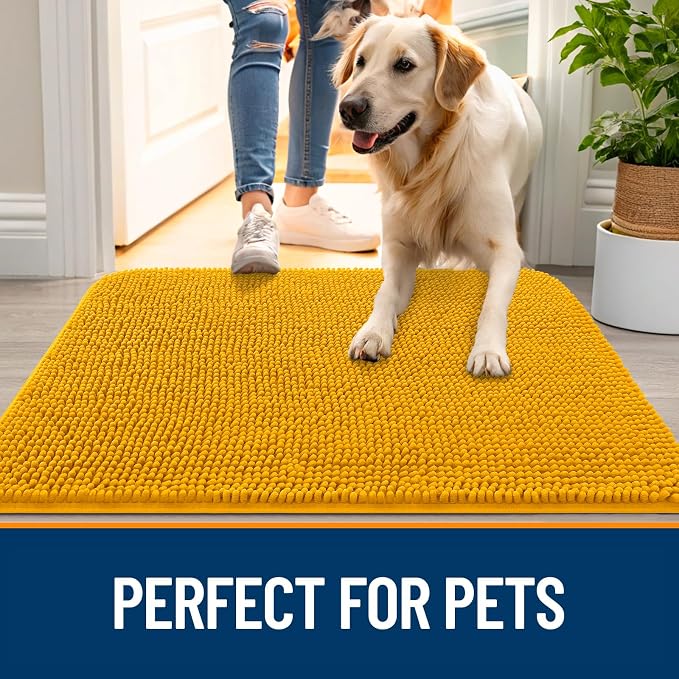 OLANLY Dog Door Mat for Muddy Paws 70x35, Absorbs Moisture and Dirt, Absorbent - Image 6