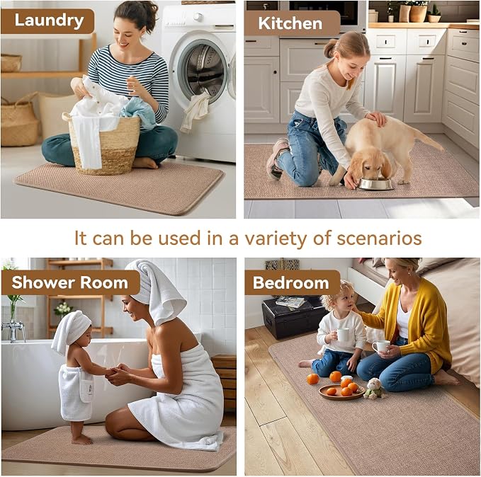 YDKGL Kitchen Rugs Mat Non Slip Washable, Linen-Look 0.3" Thick Soft Cushioned - Image 7