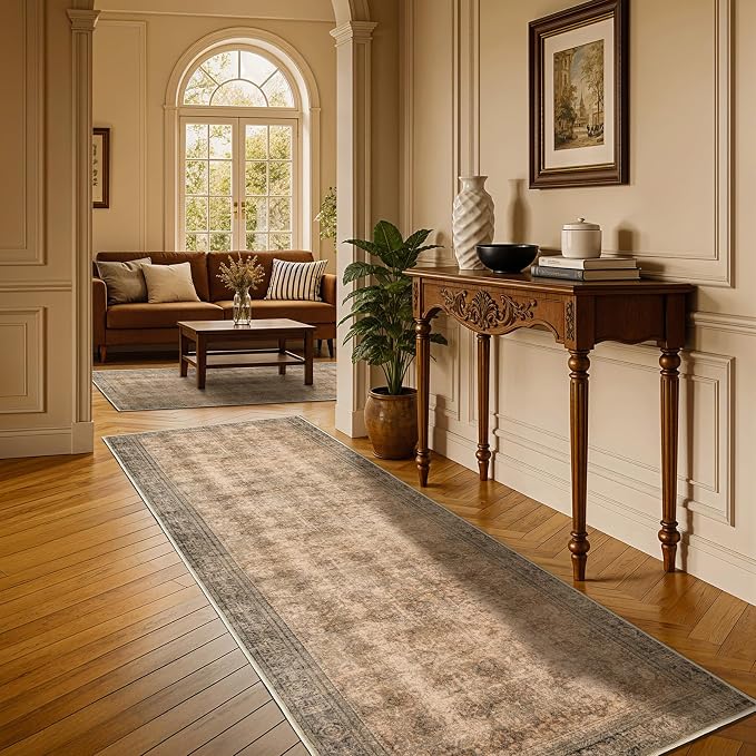 LIANLAM 2x6 Washable Area Rug, Vintage Boho Traditional Pattern, Non-Slip Stain - Image 2