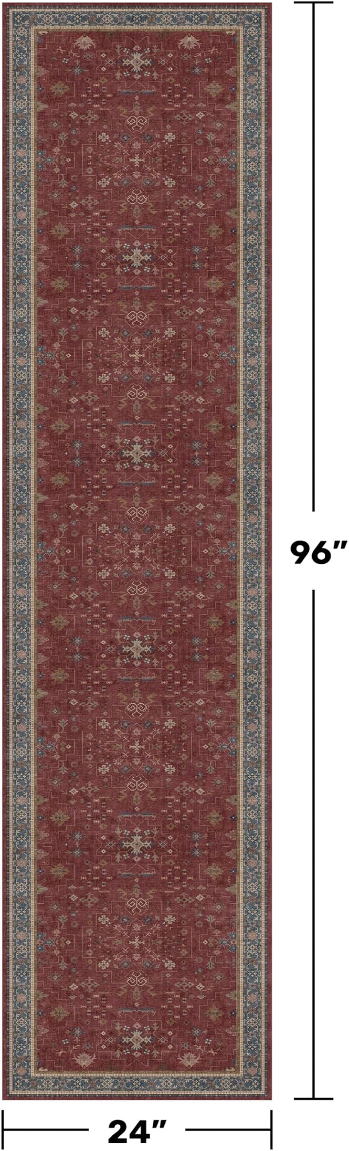 Red 2x8 Long Hallway Runner Rug - Image 2