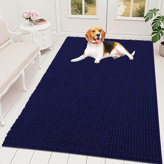 OLANLY Dog Door Mat for Muddy Paws 59x35, Ultra Absorbent Chenille Mud Doormat by OLANLY