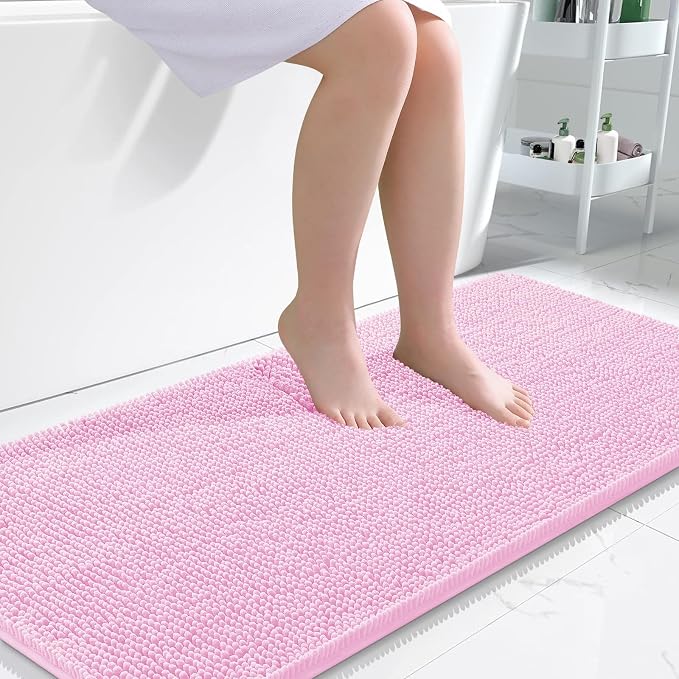OLANLY Large Bathroom Rugs 45x27, Extra Soft Absorbent Chenille Bath Rugs by OLANLY