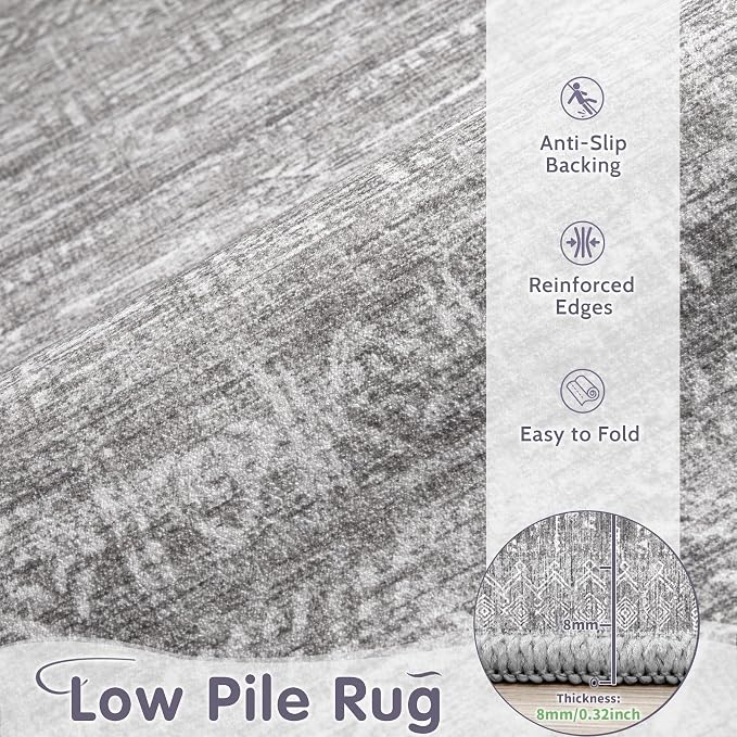 Washable Rug 8x10 Area Rugs: Modern Geometric Rugs - Image 3