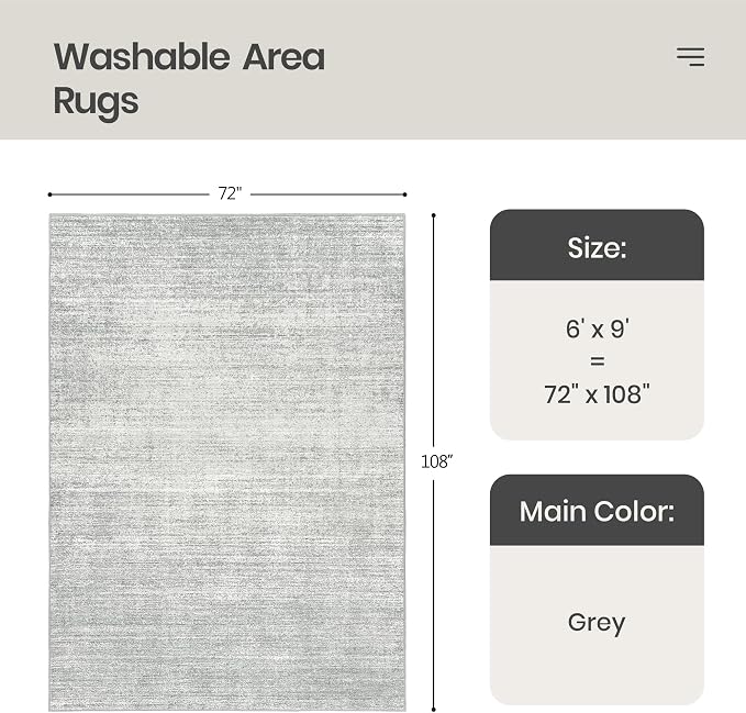 Valenrug Washable Rug 6x9 - Image 2
