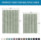 H.VERSAILTEX Bathroom Rugs Bath Mats Sets Super Absorbent Chenille Striped Bath - Image 2