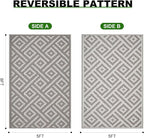 RURALITY Outdoor Rugs 5x8 Feet for Patios Clearance, Plastic Straw Waterproof - Image 2