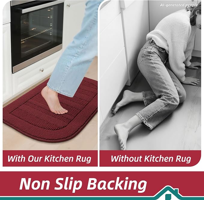 BEQHAUSE 24x36 Inch Kitchen Rug Mat Durable Kitchen Rugs Non-Slip Washable - Image 6