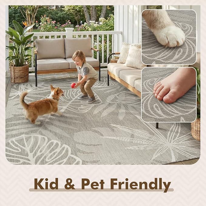 MontVoo-Outdoor Rug-Patio Rug 5x7 ft Polypropylene Indoor Outdoor Rugs Outdoor - Image 6