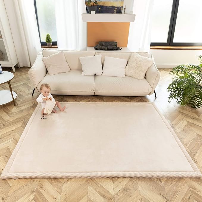 Hakuna Matte CloudSoft Mat for Floor 60" x 80" Beige | Coral Velvet - Image 2